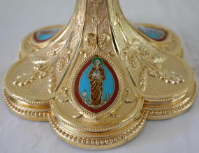 Solid silver gilt antique French Gothic Chalice.